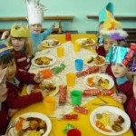 Children Enjoying a Christmas Feast