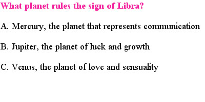 4 Libra Quiz Questions