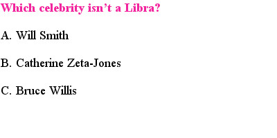 6 Libra Quiz Questions