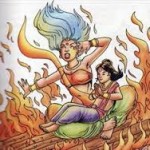 Depiction of Prahlaad & Holika Legend