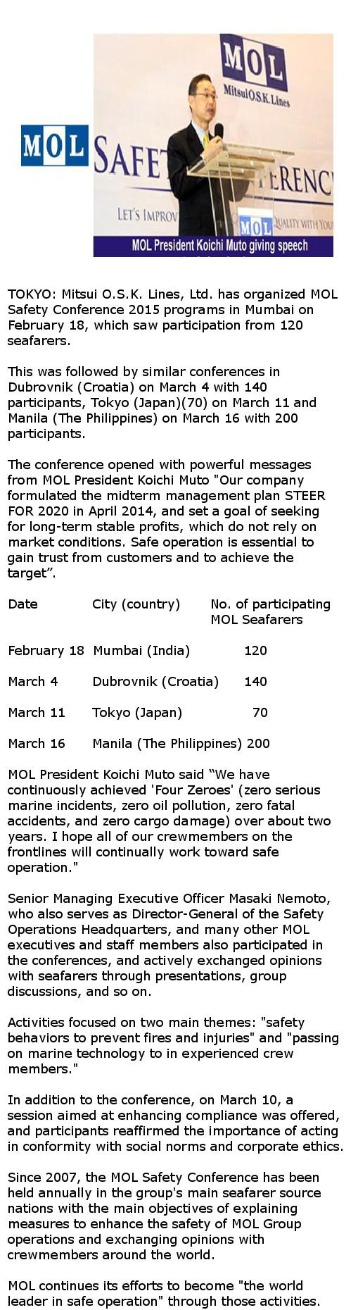 MOL organizes Safety
