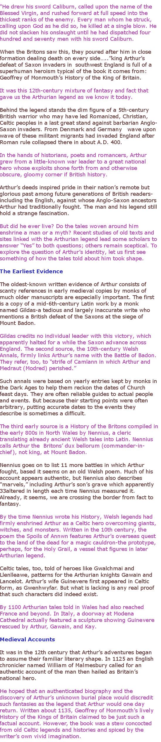 Chapter 4 (king Arthur Man or Myth