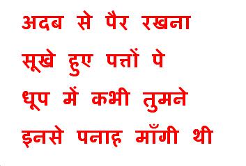 Adab Se Pair Rakhna, Sookhe Hue Patton Pe Adab Se Pair Rakhna, Sookhe Hue Patton Pe